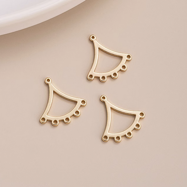 1 Pairs Brass Geometric Earring Pendant Piece, 14K Gold Plate - ERJH-01