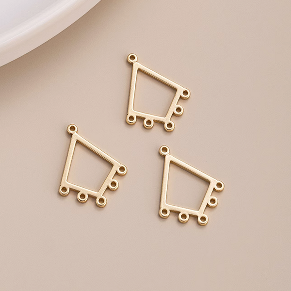 1 Pairs Brass Geometric Earring Pendant Piece, 14K Gold Plate - ERJH-02