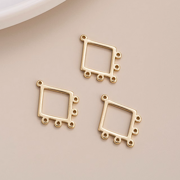 1 Pairs Brass Geometric Earring Pendant Piece, 14K Gold Plate - ERJH-03