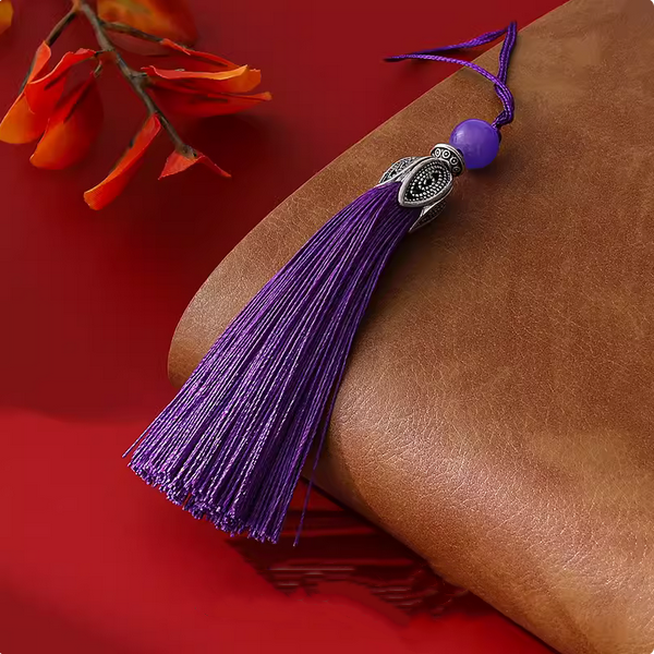 8cm Tassel With Metal Orchid Flower Cap