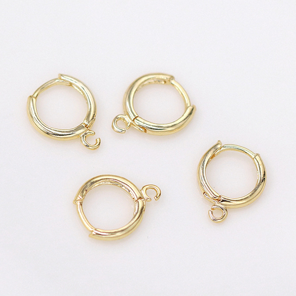 1 Pair Brass Earring Hoop Single Hanging Ring