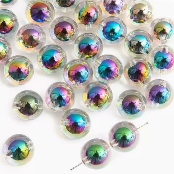 5pcs Acrylic Bilayer Beads Illusory Color