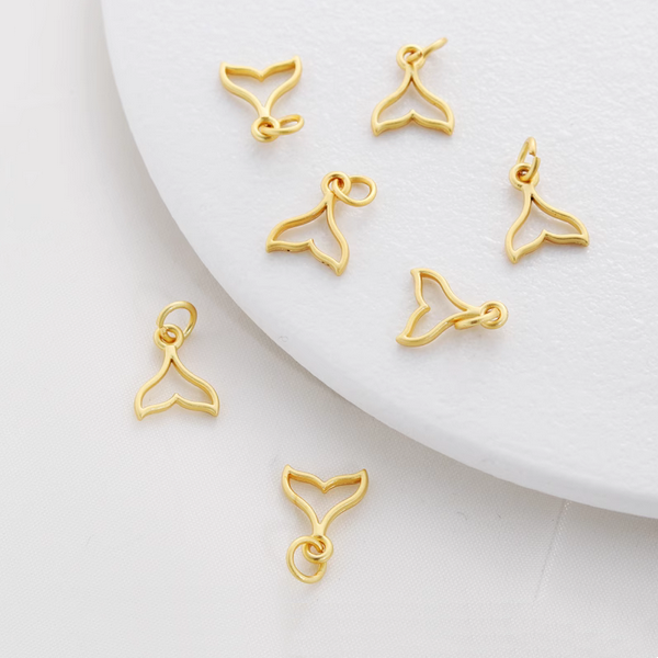 Alloy Hollow Whale Tail Shape Pendant 18K Plated