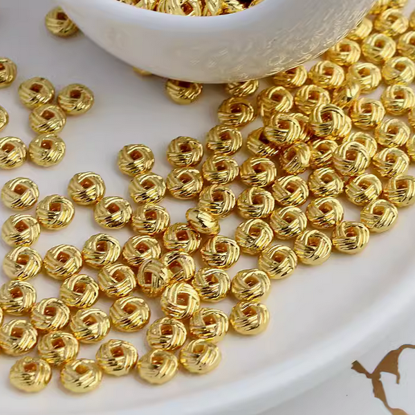 10pcs Alloy Braid Flat Spacer Beads Gold Plated