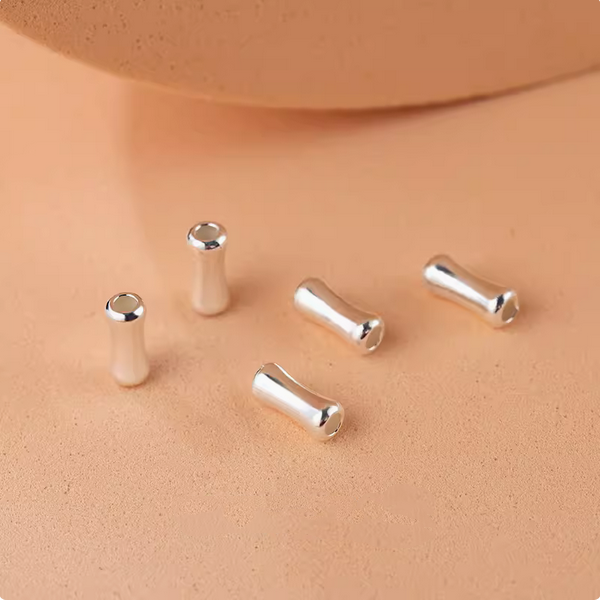 5pcs Sterling Silver Bamboo Joint Spacer Beads