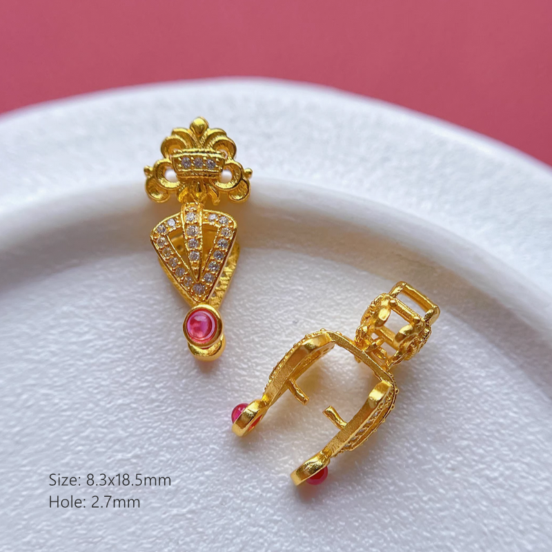 925 Sterling Silver Pinch Clip Gilded Artwork Hook Clasps