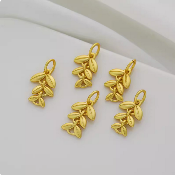 Alloy Pendant Ear Of Wheat 14K Plated