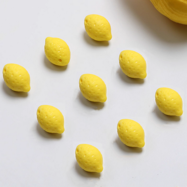 Glass Lemon Spacer Pendant Beads