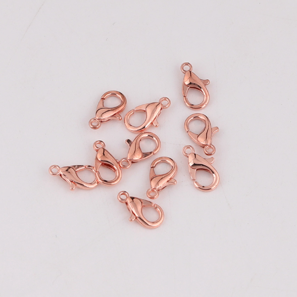 20pcs Stainless Steel 5mm Lobster Claw Clasp, Rose Gold Plated - CMLX-9