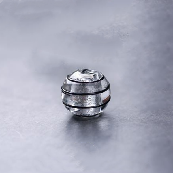 5pcs Glass Beads With Single Color Stripe