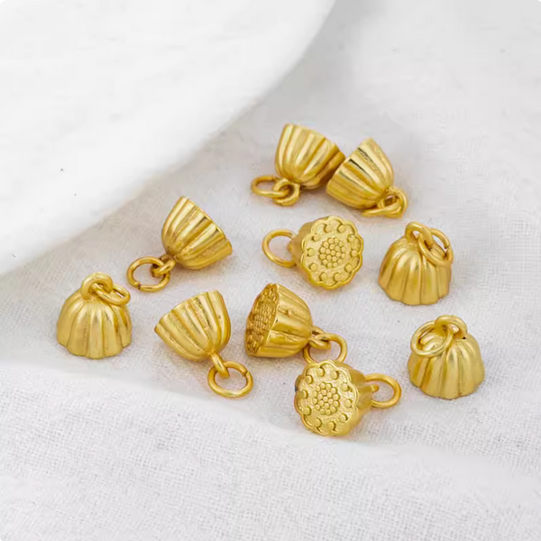 Alloy 18K Plated Lotus Seedpod Pendant