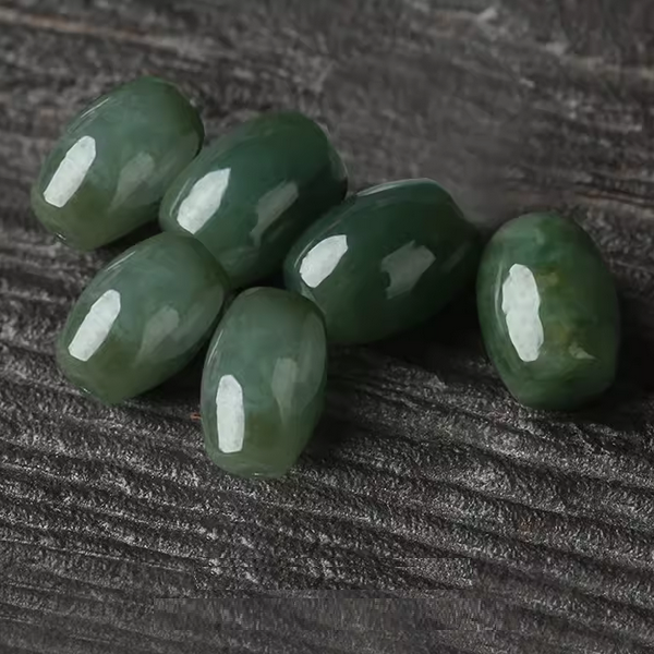 Jade Doliform Beads Deep Green