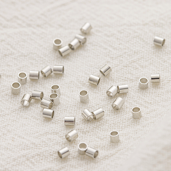 100pcs Brass Position Tube (Can Be Clamped Flat) Platinum Plated 2x2mm - CMPP-05
