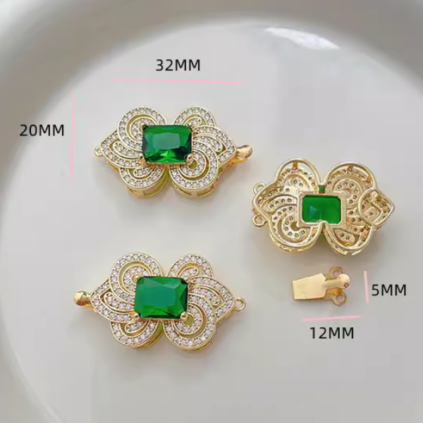 Brass Luxury Zirconic Insert Necklace Clasp