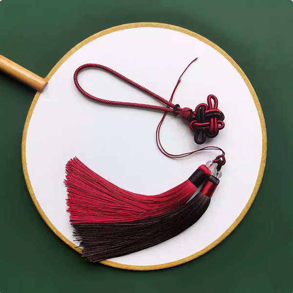 Double Tassel With Chinese Lucky Braiding Knot Hanging