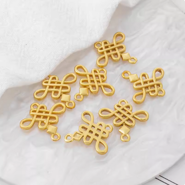 Brass Chinese Lucky Knot Pendant 18K Plated