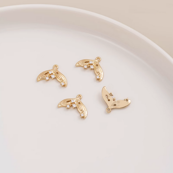 Brass Fish / Mermaid / Whale Tail Shape Pendant - PMYQ-06