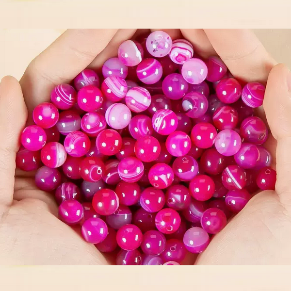 Agate Round Texture Beads