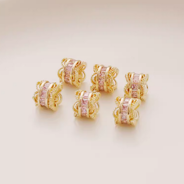 Alloy Column Crown Beads Spacer