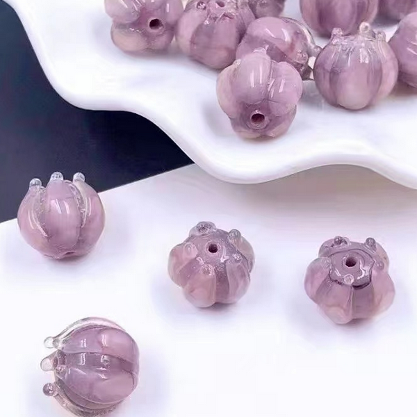 5pcs Lotus Bud Glass Partition Beads Spacer