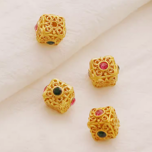 Alloy Square & Round Hollow Zirconic Spacer