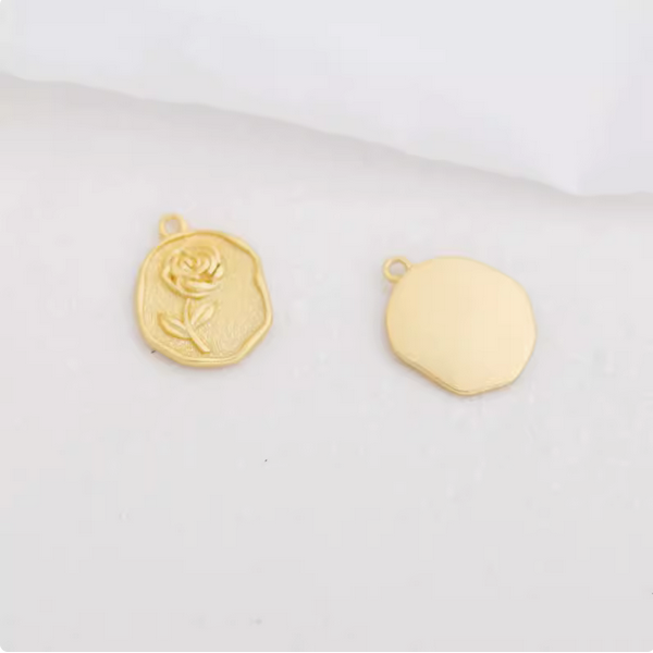 Brass Gilded Pendant Piece Rose/Sun/Rabbit