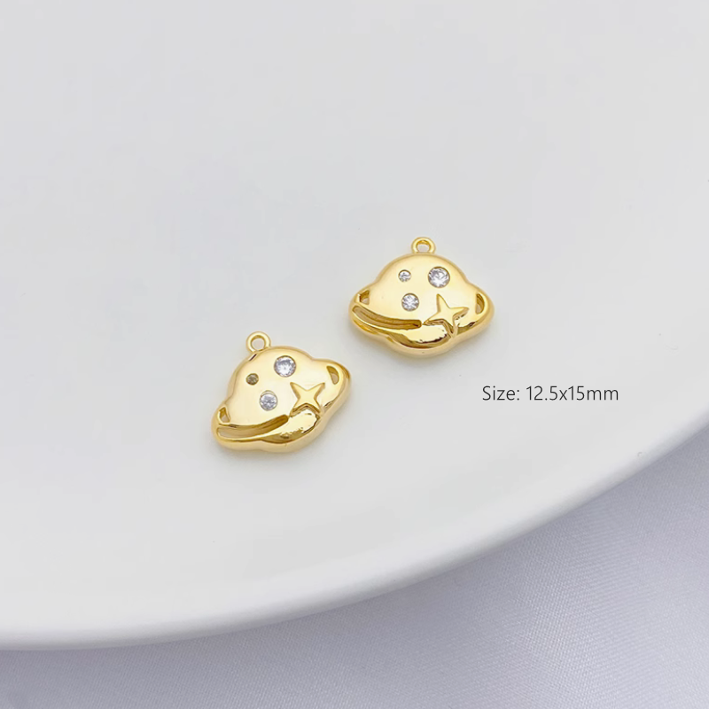 Brass Zircon Gilded Cloudys Jewelry Charms Pendants