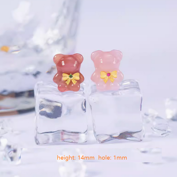 14mm Agate Bear Pendant- AGHS-01