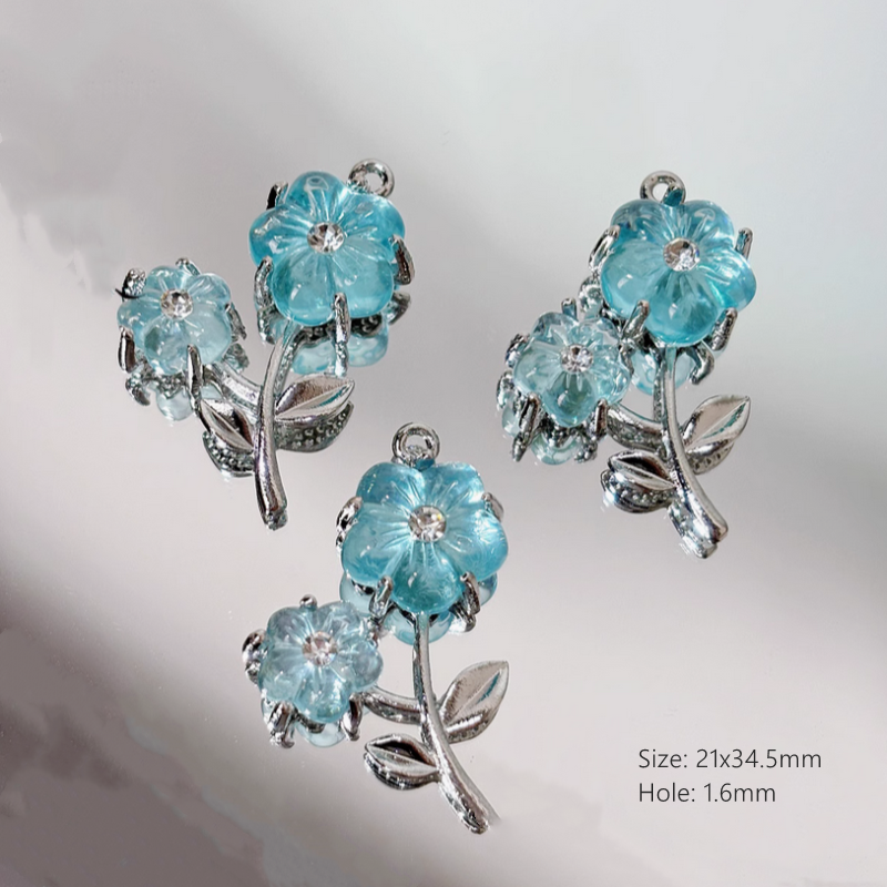 Alloy Pendants With Resin Blue Fairy Fantastic Charms Accessories