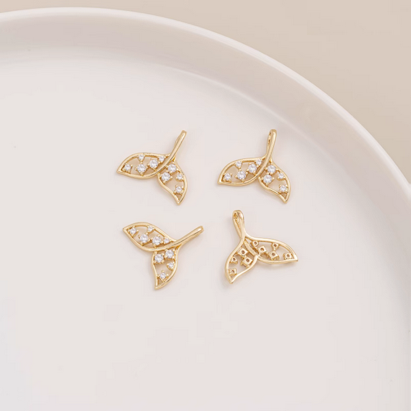 Brass Fish / Mermaid / Whale Tail Shape Pendant - PMYQ-08