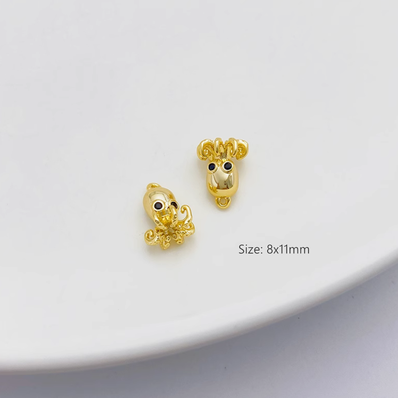 Brass Gilded Sea Creature Summer Style Marine Life Pendants