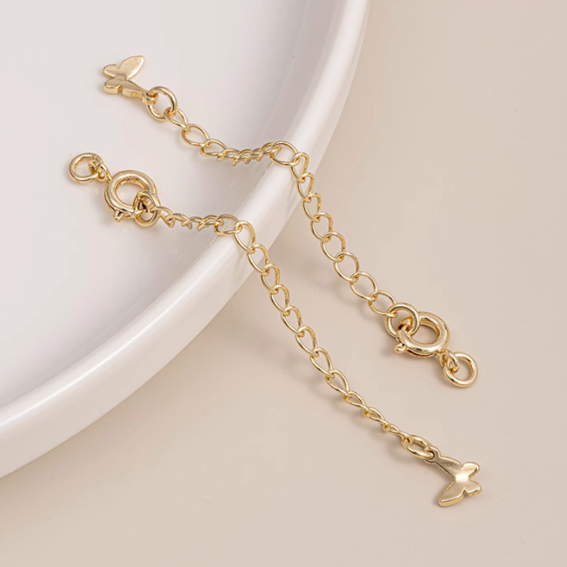 Brass Spring Ring Circle Clasp With Extend Chain Necklace Bracelet Connector Buckle