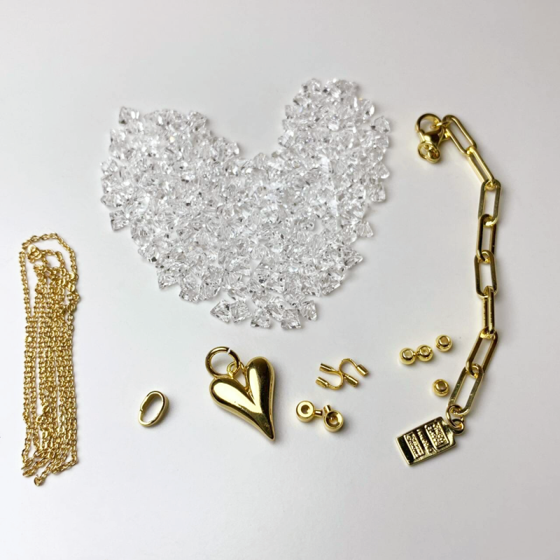 Crystal Beads DIY Material Necklace Kits Tassel Style