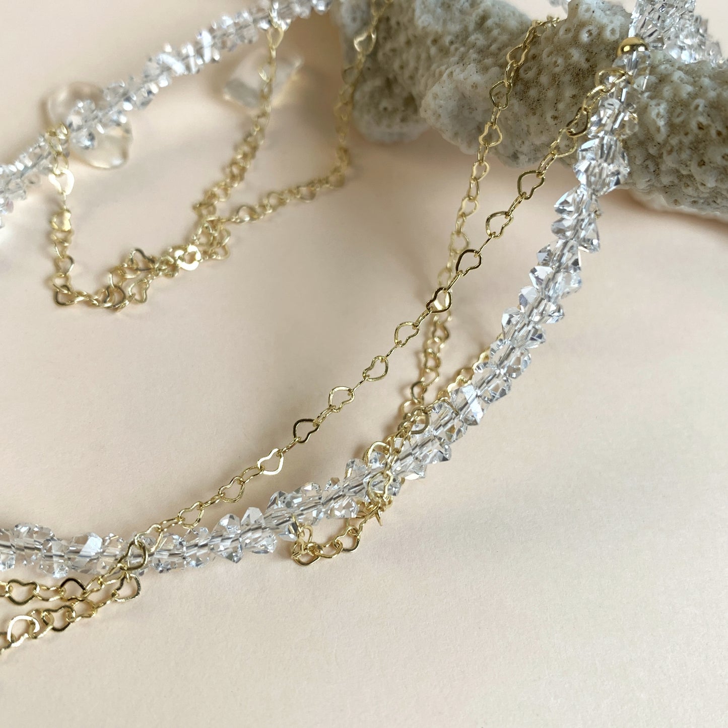 White Artificial Crystal DIY Necklace Chocker Shell