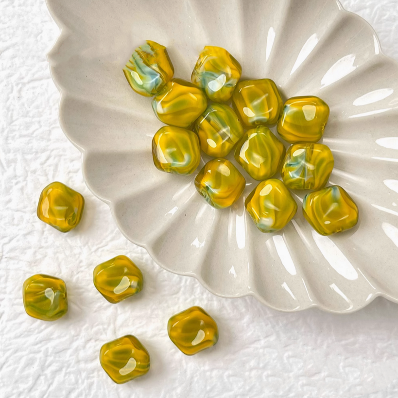 5pcs Colorful Glass Irregular Beads Jewelry Making Texture Stones