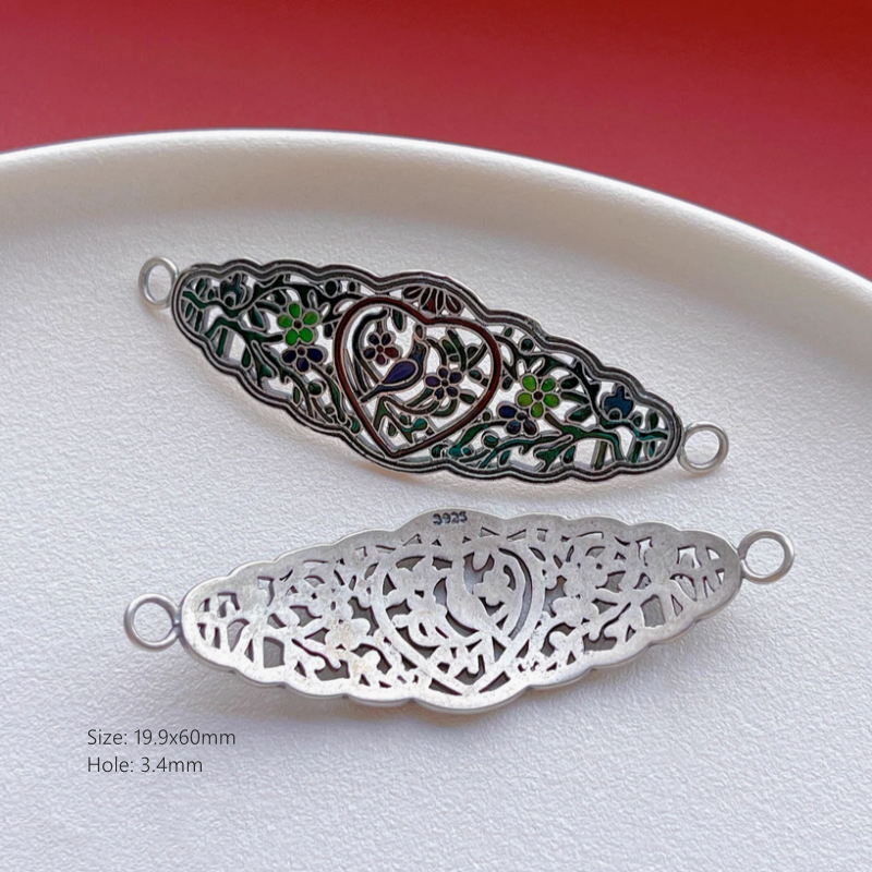 925 Silver Enamel Plate Braid Jewelry DIY Use Accessories