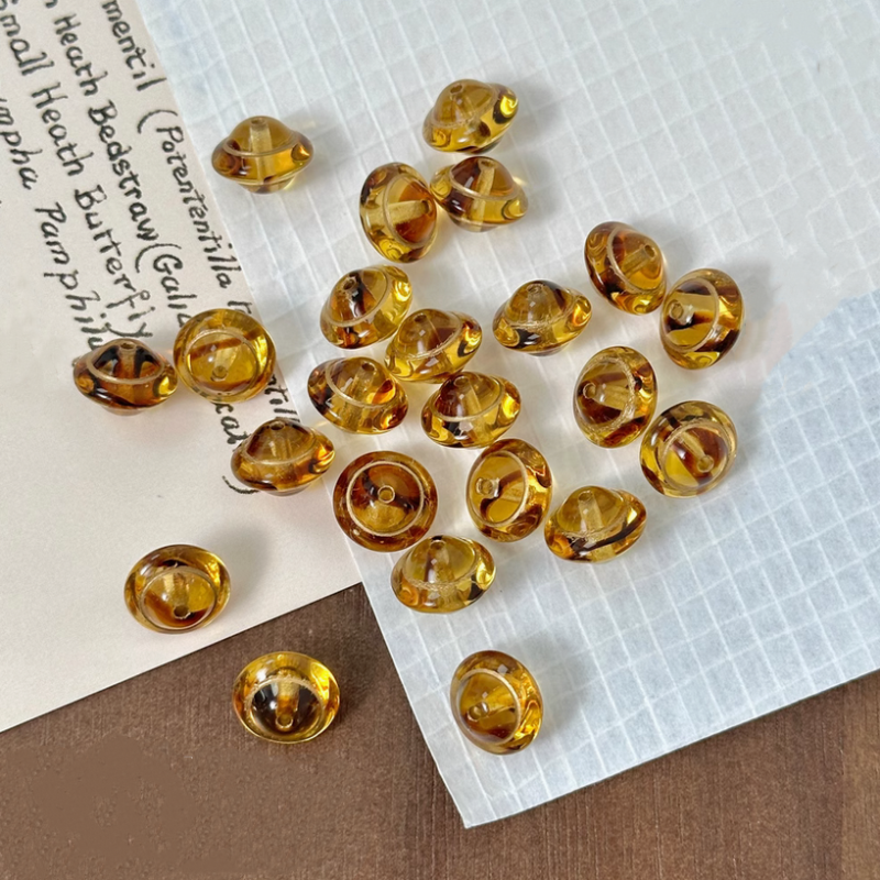 Glass UFO Shape Beads Unique Jewelry Spare Partitions