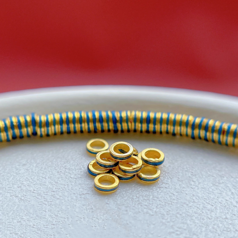 925 Silver Gilded Colorful Rainbow Spare Ring- Big Hole