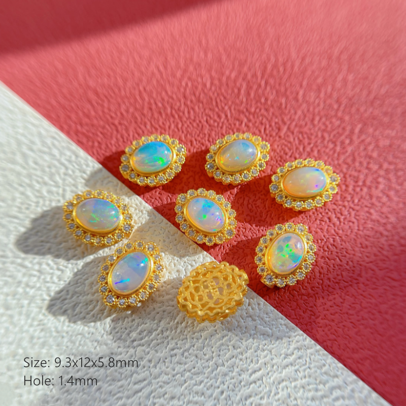 Nature Colorful Opals Stone Pendants, Spacers