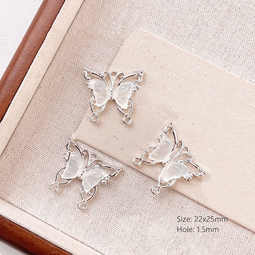 Glass Imitation Jade Fantastic Cool Feeling Butterfly Charms