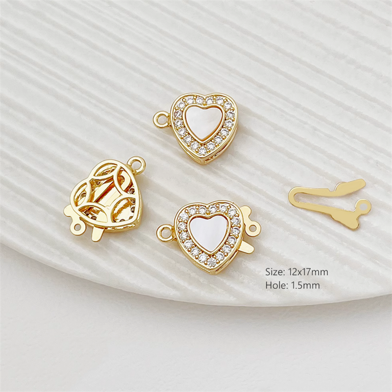 Brass Shell Zircon Fashion Insert Clasp Necklace Bracelet Box Clasps