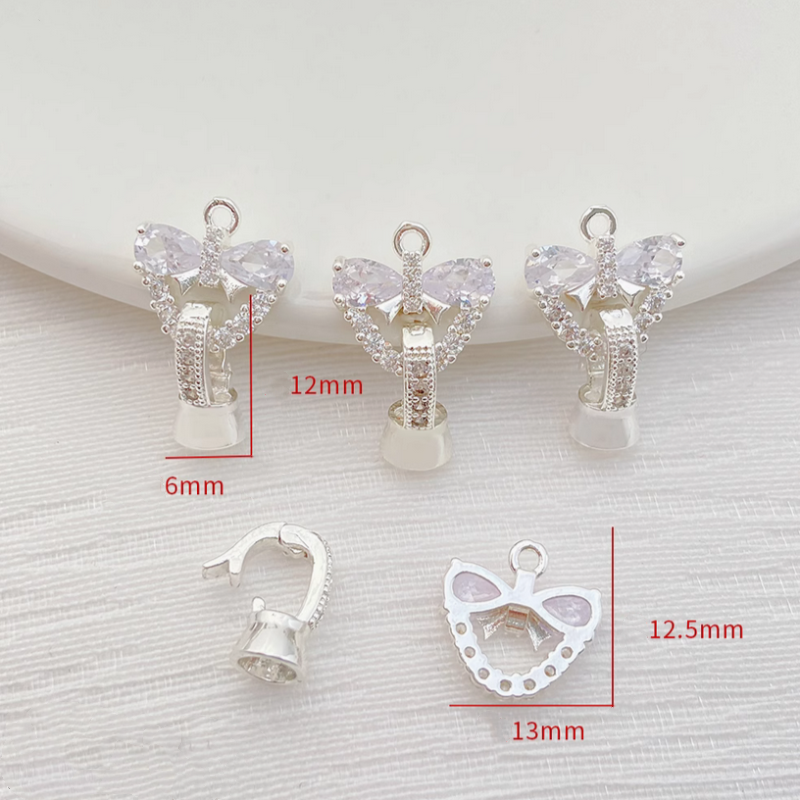 Brass Zircon Knot Twister Clasp Jewelry Connector