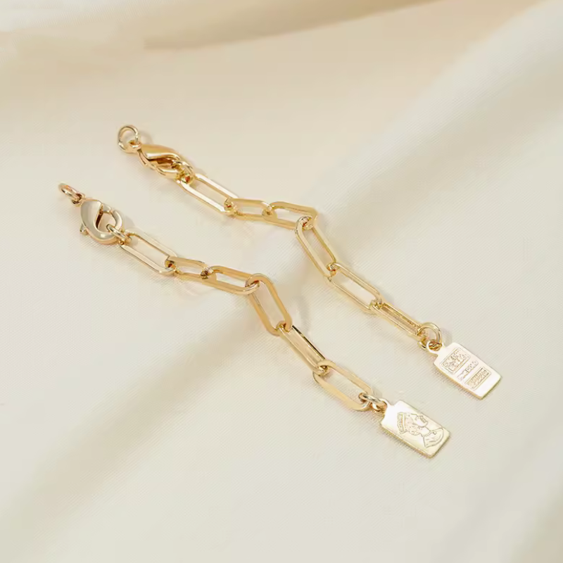 Brass Lobster Claw Clasp With Extended Chain