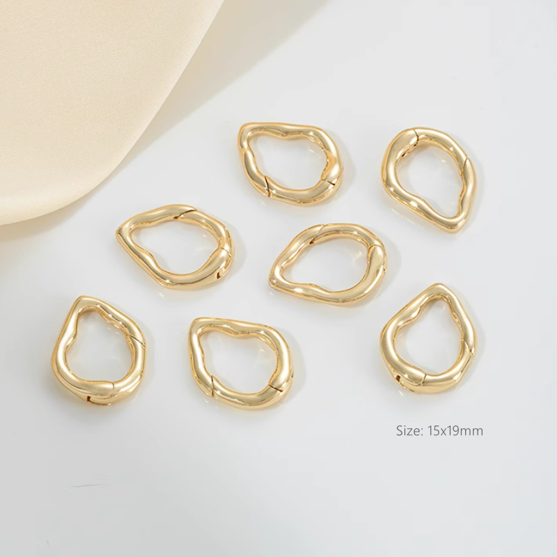 Brass Oval Winding Spring Clasps Jewelry Findings Jump Ring