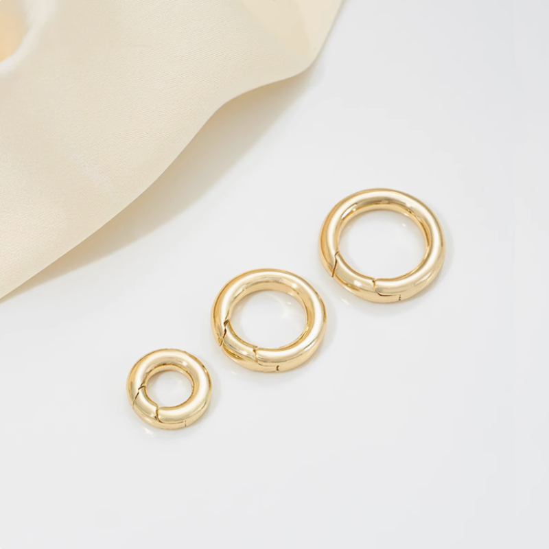 Brass Platinum Gold Electroplated Spring Circle Jump Rings