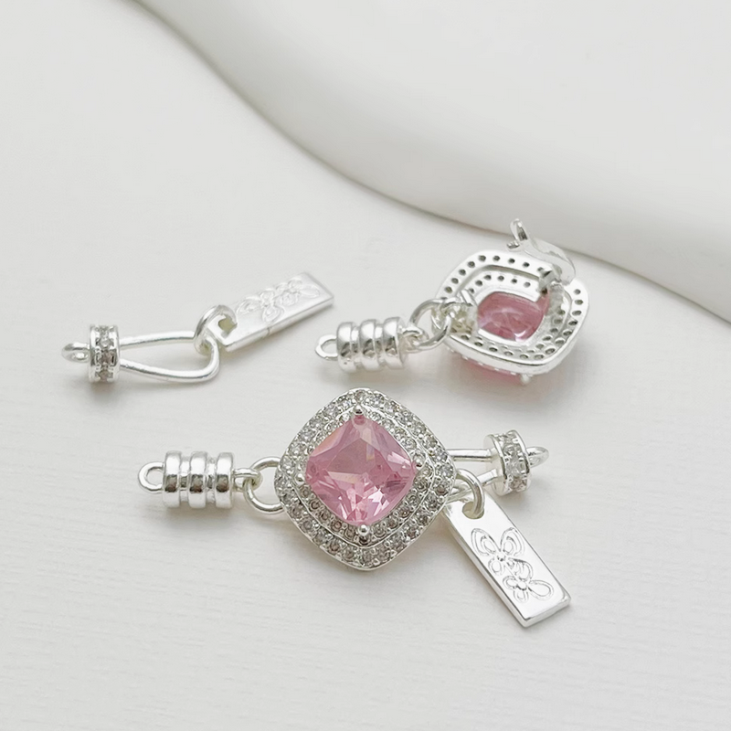 Brass High Quality Diamond Zircon Jewelry Connector Hook Clasps