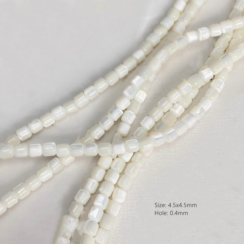 Nature Shell Made Column Round Beads