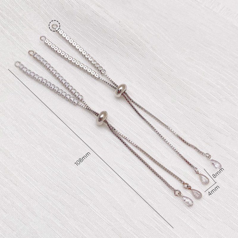 Brass Zircon Fashion X Chain Extended Chains