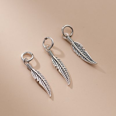 Sterling Silver Feather Pendant-PSYM-04