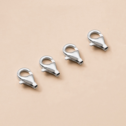 Sterling Silver 7x10mm Lobster Claw Clasp, Platinum Plated -CSSL-07